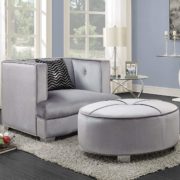 Silver Chair and Ottoman