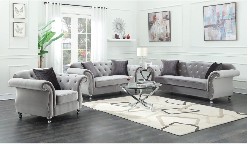 frostine sofa and love seat by coaster