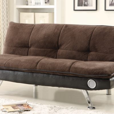 500047 Odel Upholstered Sofa Bed with Bluetooth Speakers Brown by coaster furniture