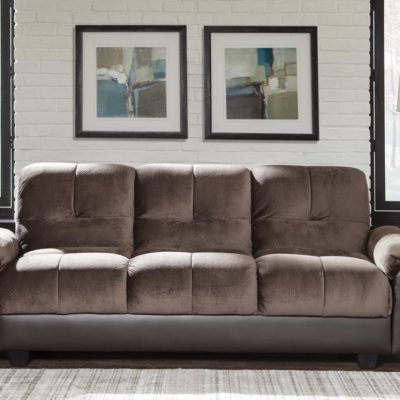 360007 Dexter Upholstered Storage Sofa Bed Chocolate Brown by coaster furniture