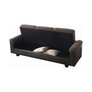 360007_1b Dexter Upholstered Storage Sofa Bed Chocolate Brown by coaster furniture
