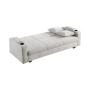 360116 Izzy Upholstered Sofa Bed with Cup Holders Off-white