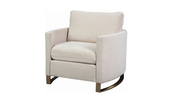 Corliss Upholstered Arched Arms Chair Beige SKU: 508823 by Coaster furniture